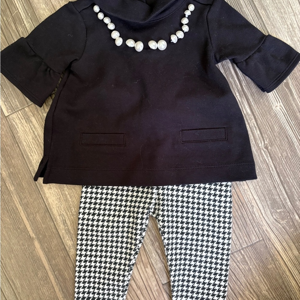 Janie and Jack Black and White Houndstooth Set